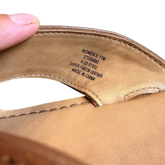 Sperry Women’s Size 11M Brown / Tan Leather Thong Flat Sandals EUC - Picture 5 of 5